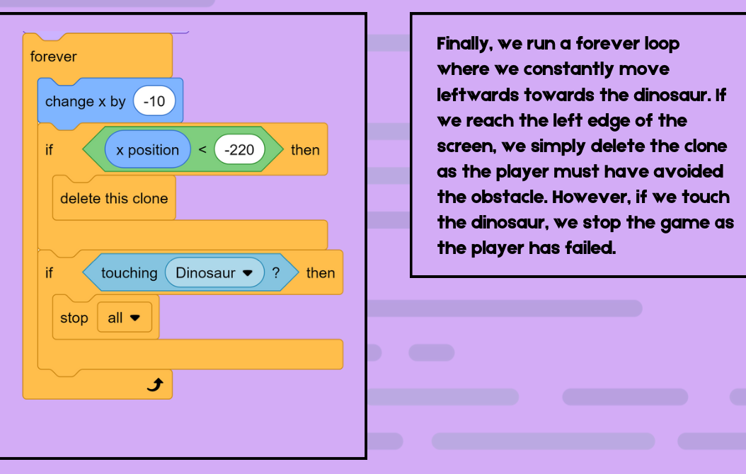 Dinosaur game in Scratch