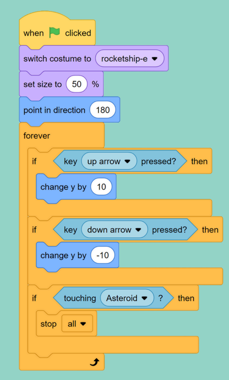 Rocketship Game in Scratch
