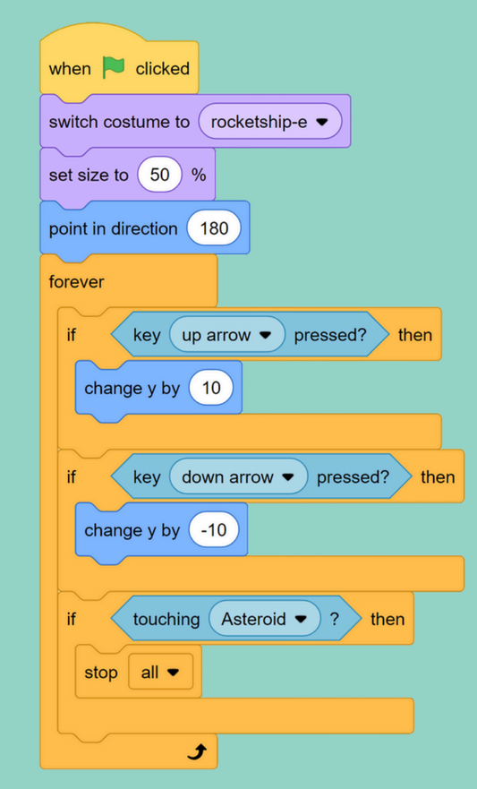 Rocketship Game in Scratch